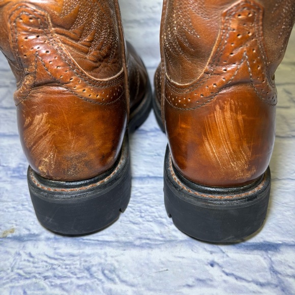 Ariat Sierra Saddle Western Work Boots Mens 8.5D Brown Leather Slip Resistant - Picture 8 of 15